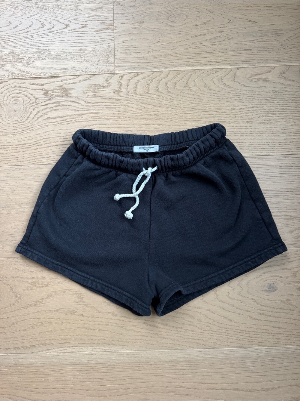 perfectwhitetee Aruba Fleece Short in True Black